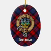 Clan MacLachlan Crest over Tartan Keramisch Ornament (Voorkant)