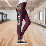Clan MacLachlan Crest over Tartan Leggings<br><div class="desc">Clan MacLachlan kam badge omgeven door een riem en gesp over tartan achtergrond. Eigen Tekst.</div>