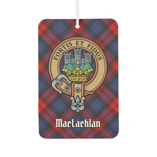 Clan MacLachlan Crest over Tartan Luchtverfrisser (Voorkant)