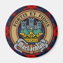 Clan MacLachlan Crest over Tartan