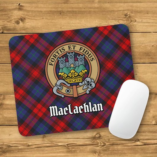 Clan MacLachlan Crest over Tartan Muismat