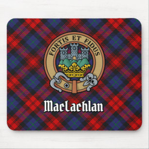 Clan MacLachlan Crest over Tartan Muismat
