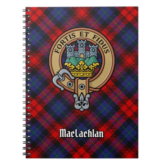 Clan MacLachlan Crest over Tartan Notitieboek (Voorkant)