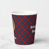 Clan MacLachlan Crest over Tartan Papieren Bekers (Links)