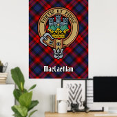 Clan MacLachlan Crest over Tartan Poster (Thuiskantoor)