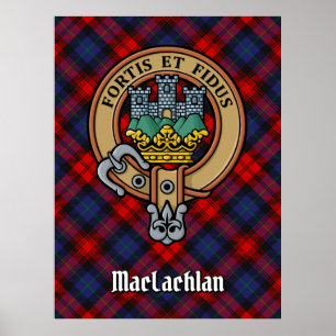 Clan MacLachlan Crest over Tartan Poster