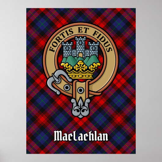 Clan MacLachlan Crest over Tartan Poster (Voorkant)