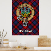 Clan MacLachlan Crest over Tartan Poster (Keuken)