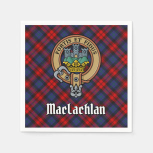 Clan MacLachlan Crest over Tartan Servet