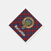 Clan MacLachlan Crest over Tartan Servet (Hoek)