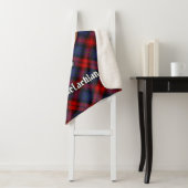 Clan MacLachlan Crest over Tartan Sherpa Deken (In situ)