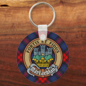 Clan MacLachlan Crest over Tartan Sleutelhanger (Voorkant)