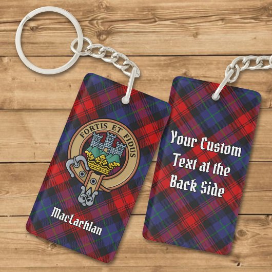 Clan MacLachlan Crest over Tartan Sleutelhanger