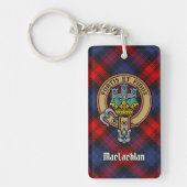 Clan MacLachlan Crest over Tartan Sleutelhanger (Voorkant)