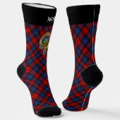 Clan MacLachlan Crest over Tartan Sokken (Gebogen)