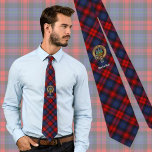 Clan MacLachlan Crest over Tartan Stropdas<br><div class="desc">Clan MacLachlan kam badge omgeven door een riem en gesp over tartan achtergrond. Eigen Tekst.</div>
