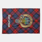 Clan MacLachlan Crest over Tartan Theedoek (Horizontaal)