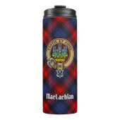 Clan MacLachlan Crest over Tartan Thermosbeker (Voorkant)