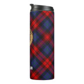 Clan MacLachlan Crest over Tartan Thermosbeker (Geroteerd rechts)