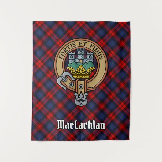 Clan MacLachlan Crest over Tartan Wandkleed (Voorkant)