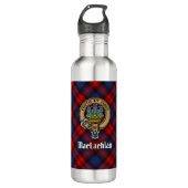 Clan MacLachlan Crest over Tartan Waterfles (Voorkant)