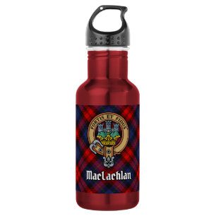 Clan MacLachlan Crest over tartan Waterfles