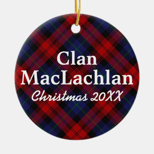Clan MacLachlan Scottish Tartan Keramisch Ornament (Voorkant)