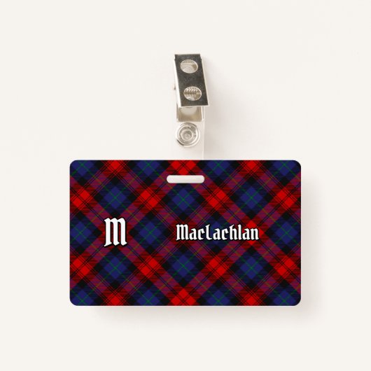 Clan MacLachlan Tartan Badge (Voorkant met clip)