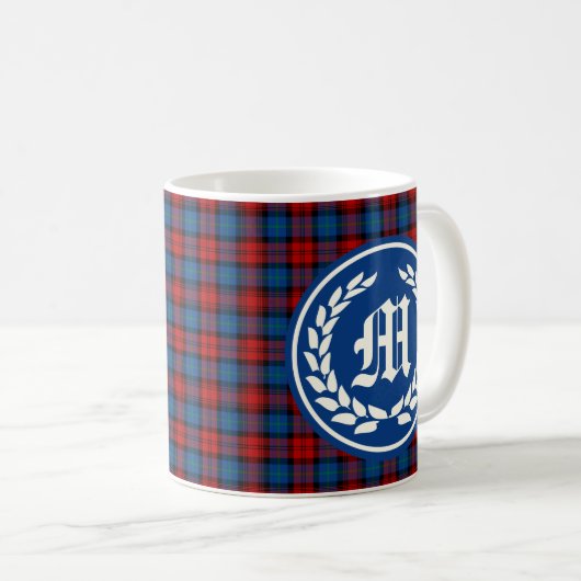 Clan MacLachlan Tartan Monogram Koffiemok (Voorkant rechts)