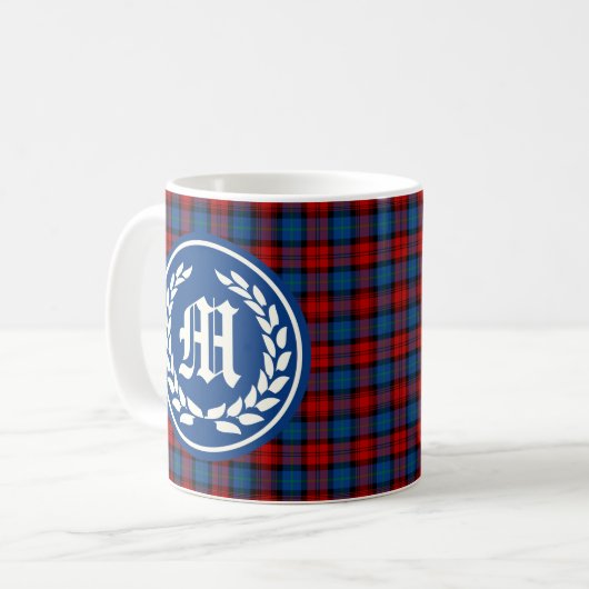 Clan MacLachlan Tartan Monogram Koffiemok (Voorkant links)