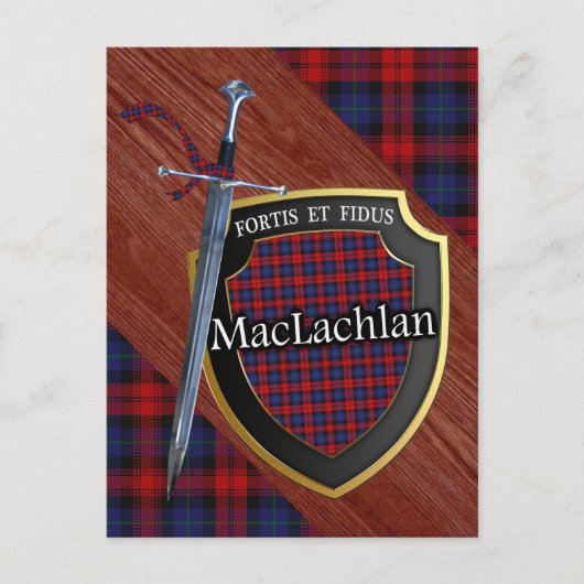 Clan MacLachlan Tartan Zwaard & Schild Briefkaart (Voorkant)