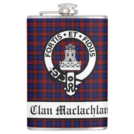 Clan Maclachlan Wapen & Tartan Aanpasbaar Heupfles (Voorkant)