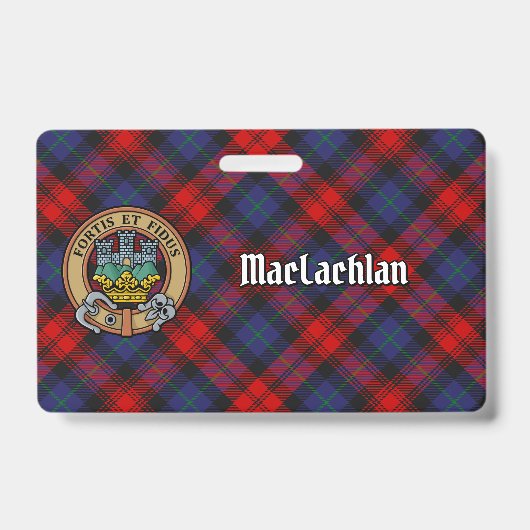 Clan MacLachlan wapenschild over tartan Badge (Voorzijde)