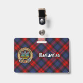 Clan MacLachlan wapenschild over tartan Badge (Voorzijde met clip)
