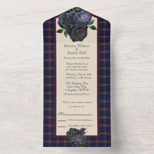 Clan Maclaine of Lochbuie Schotse Tartan All In One Uitnodiging (Binnen)