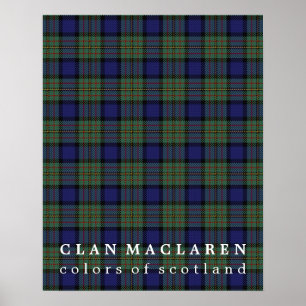 Clan MacLaren Colors of Scotland Tartan Poster