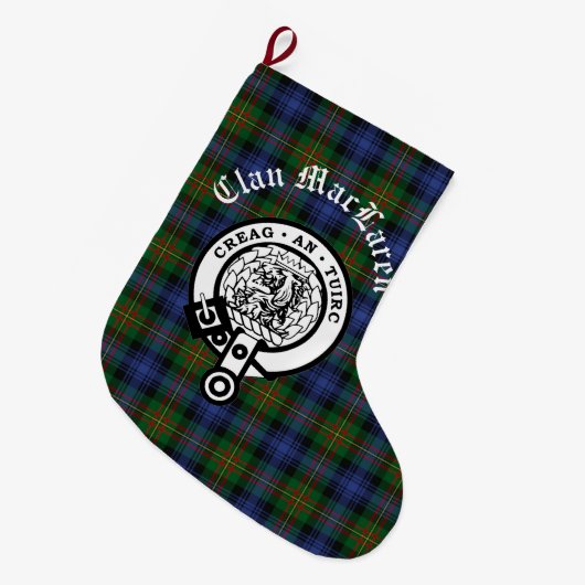 Clan MacLaren Crest Badge & Tartan  Grote Kerstsok (Voorkant (Hangend))
