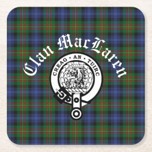 Clan MacLaren Crest Badge & Tartan  Kartonnen Onderzetters