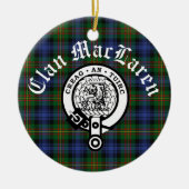 Clan MacLaren Crest Badge & Tartan  Keramisch Ornament (Voorkant)
