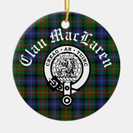 Clan MacLaren Crest Badge & Tartan  Keramisch Ornament