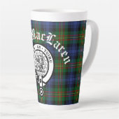 Clan MacLaren Crest Badge & Tartan Latte Mok (Rechterhoek)