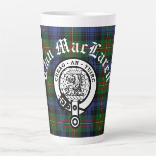 Clan MacLaren Crest Badge & Tartan Latte Mok