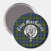 Clan MacLaren Crest Badge & Tartan  Magneet (Voorkant / Achterkant)