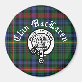 Clan MacLaren Crest Badge & Tartan  Magneet (Voorkant)