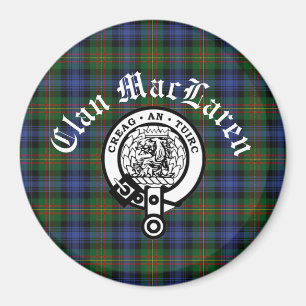 Clan MacLaren Crest Badge & Tartan   Magneet