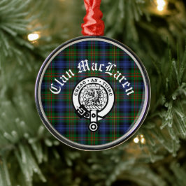 Clan MacLaren Crest Badge & Tartan Metalen Ornament