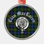 Clan MacLaren Crest Badge & Tartan  Metalen Ornament (Voorkant)