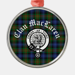 Clan MacLaren Crest Badge & Tartan  Metalen Ornament