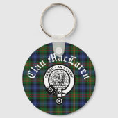 Clan MacLaren Crest Badge & Tartan  Sleutelhanger (Voorkant)