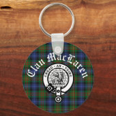 Clan MacLaren Crest Badge & Tartan  Sleutelhanger (Voorkant)
